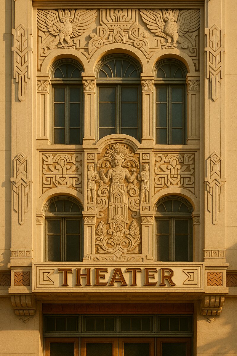 Art Deco facade of historic building on Escolta Street