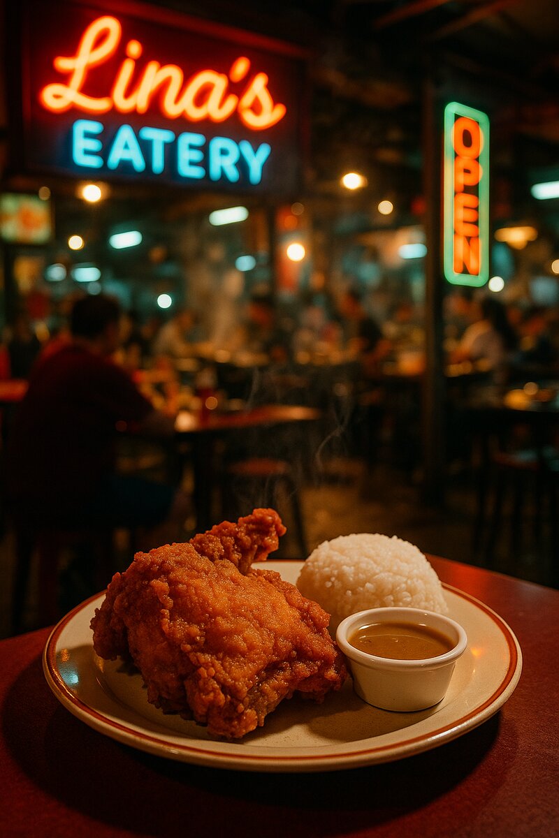 Golden fried chicken pieces with dipping sauces