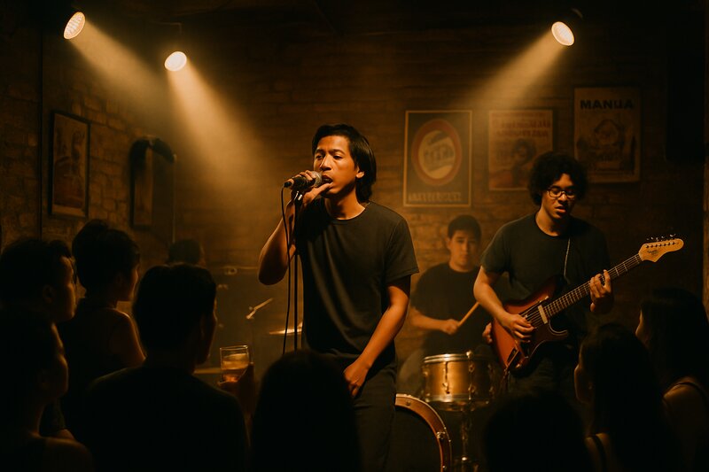 Live band performing at a Manila music venue