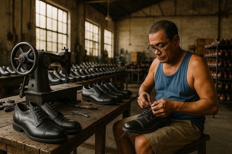 Industrial area showing shoe manufacturing heritage and craftsmanship