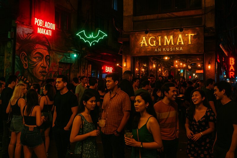 Evening nightlife with vibrant atmosphere